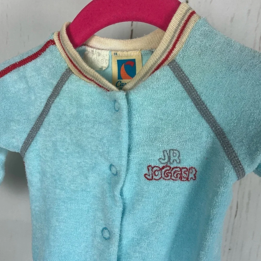 Vintage 1970s Carter’s terry cloth baby footie bodysuit newborn
